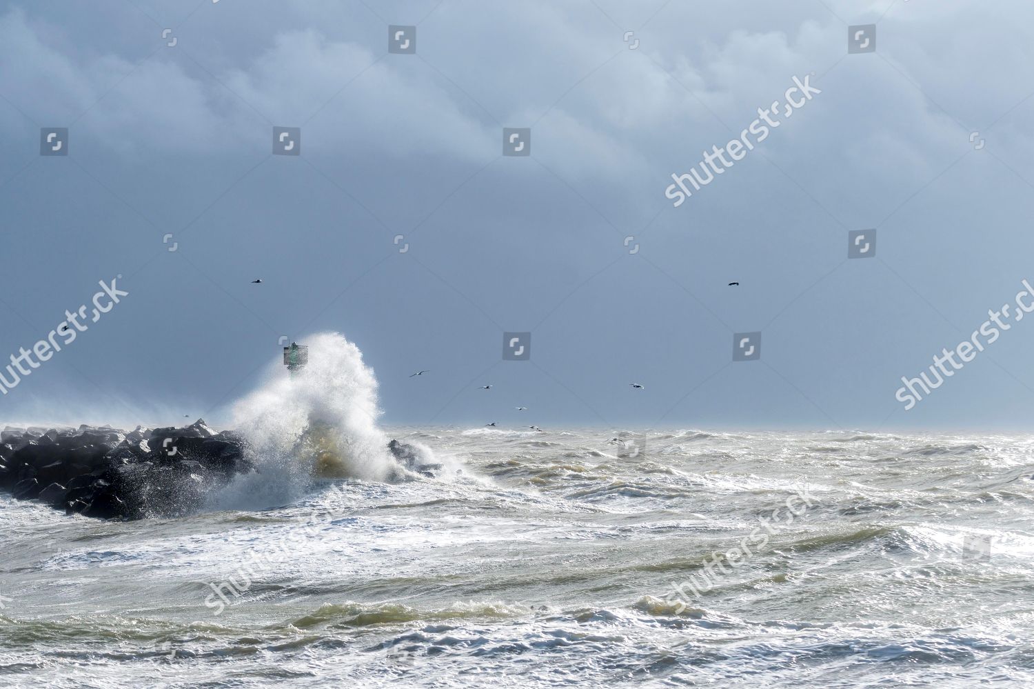 Mole Spray Strong Winds Waves North Sea Editorial Stock Photo Stock Image Shutterstock 2