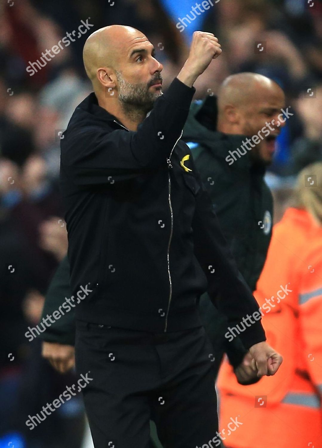 Josep Guardiola Manager Manchester City Celebrating Editorial Stock ...