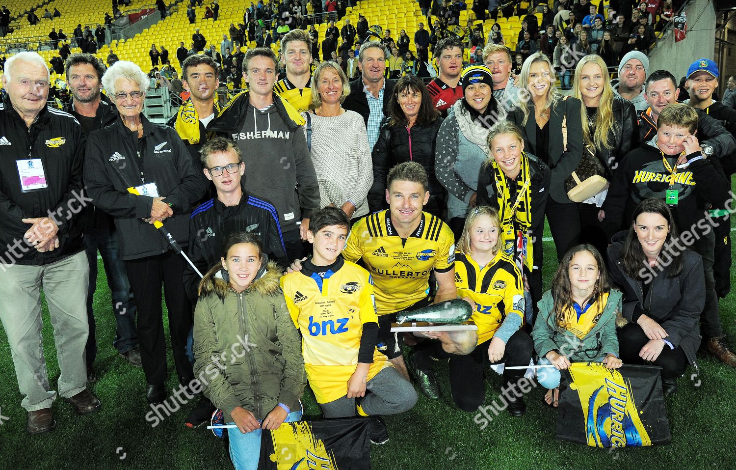 Hurricanes Centurion Beauden Barrett His Family Editorial Stock Photo ...