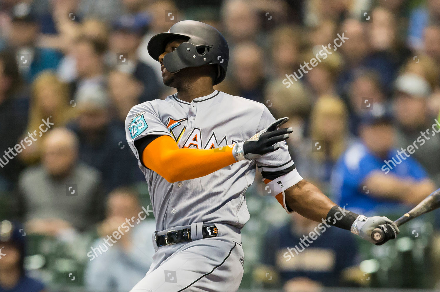 Miami Marlins Center Fielder Lewis Brinson Editorial Stock Photo ...