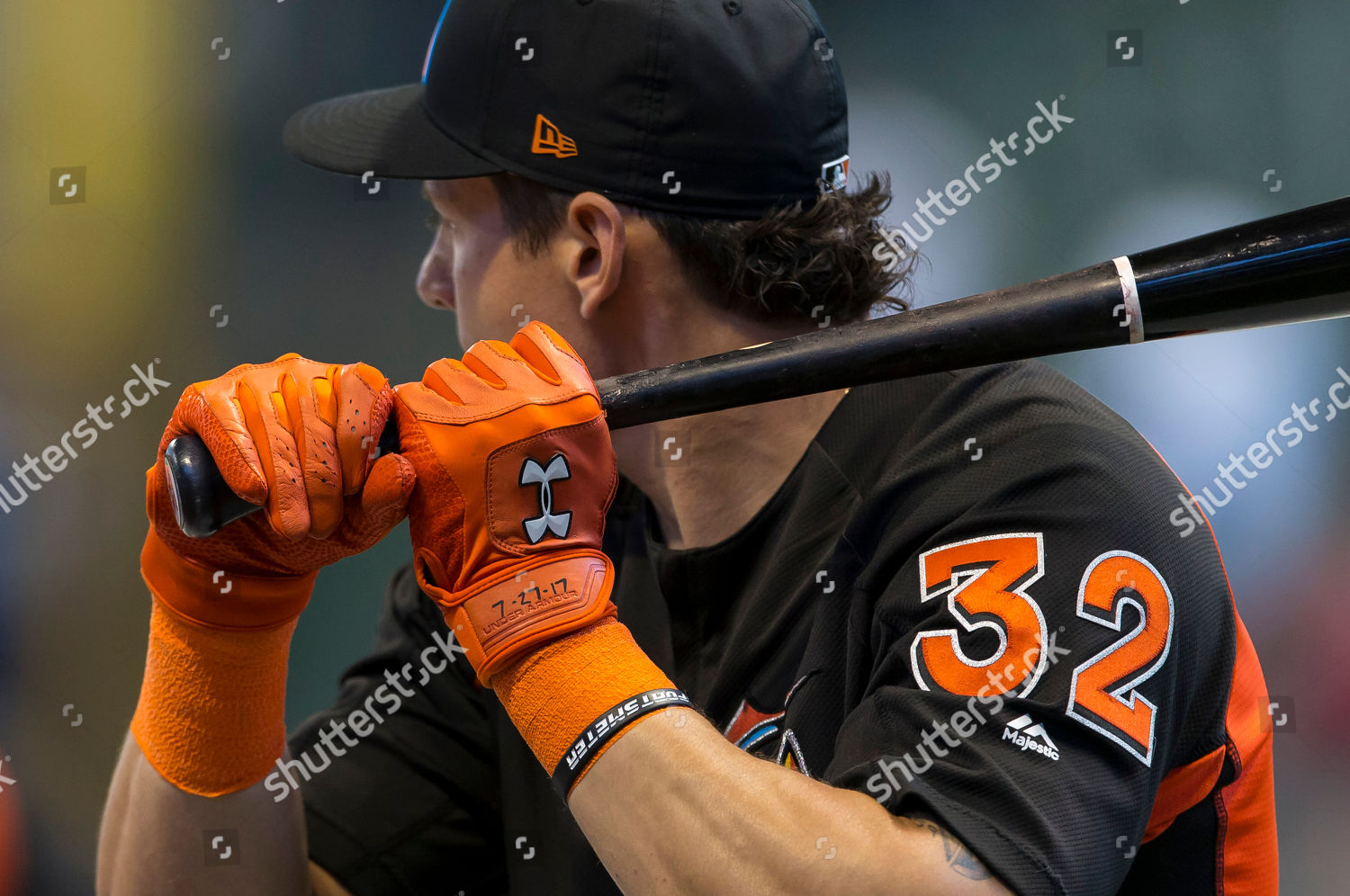 orange under armour batting gloves