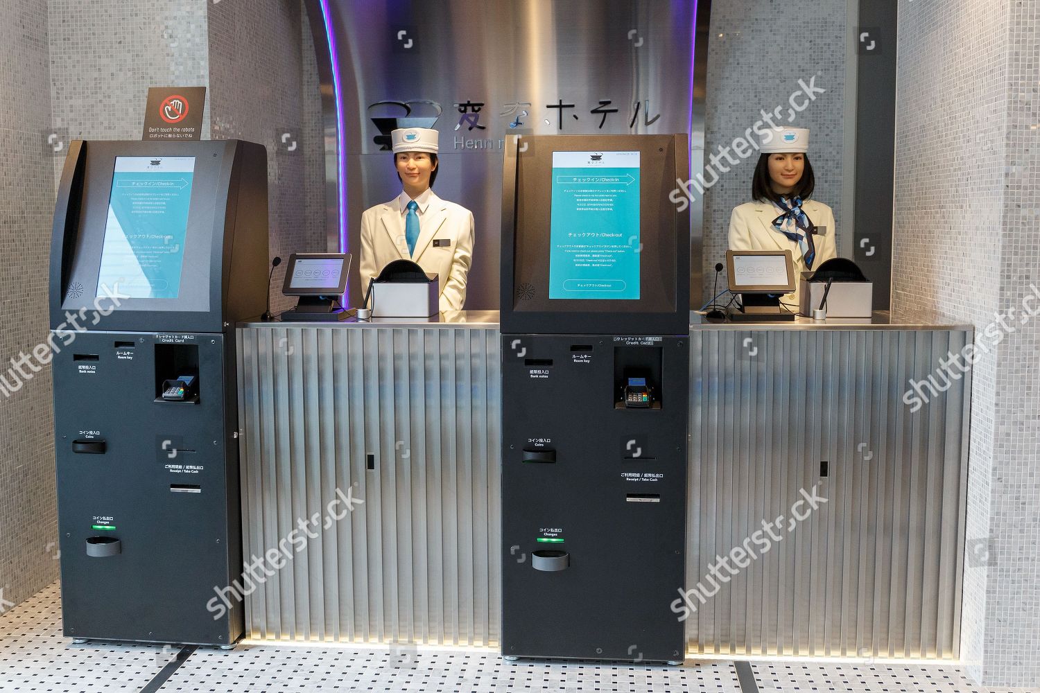 Humanoid Robots Working Front Desk Hennna Hotel Editorial Stock
