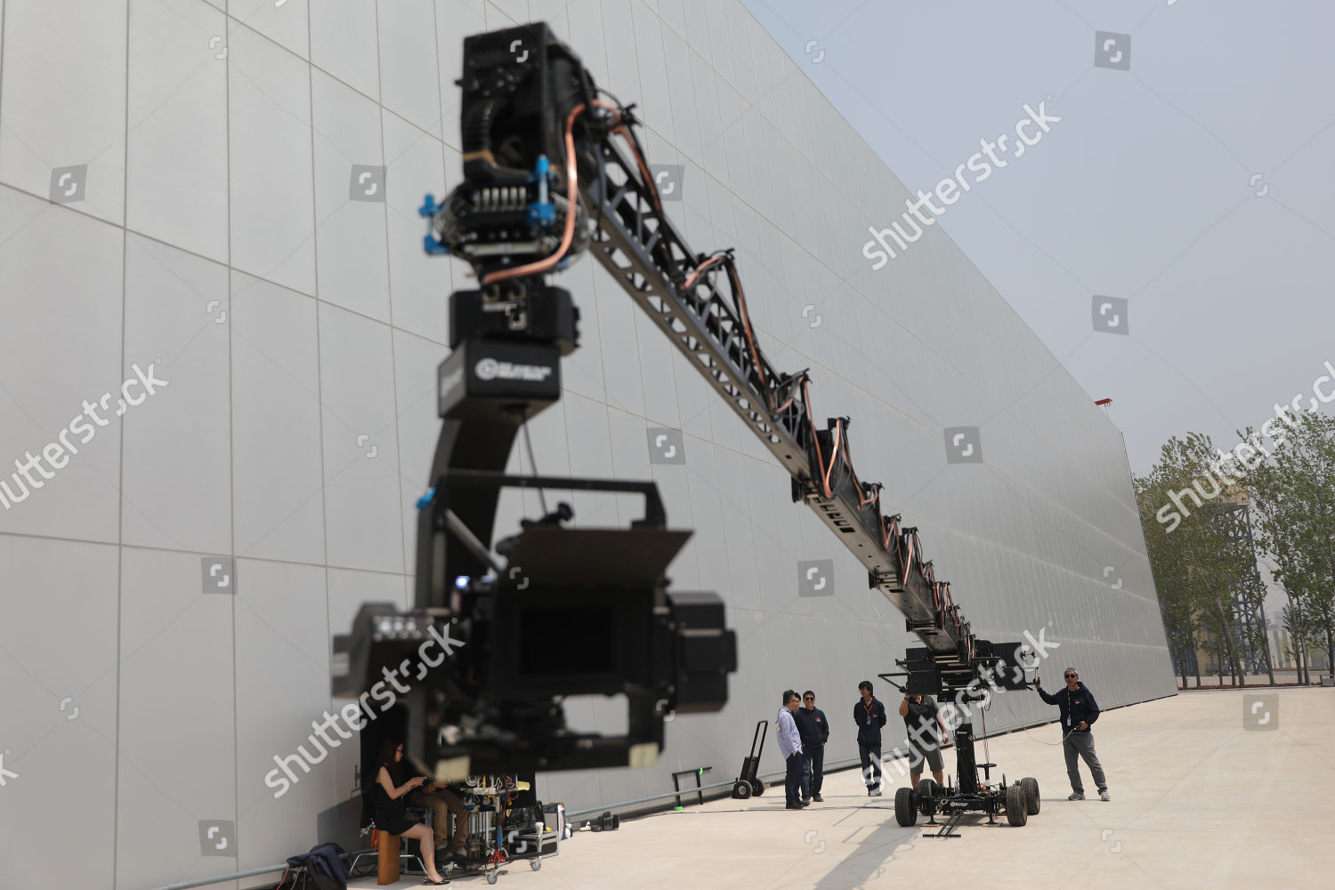 Film Crew Staff Use Camera Crane Editorial Stock Photo - Stock Image ...