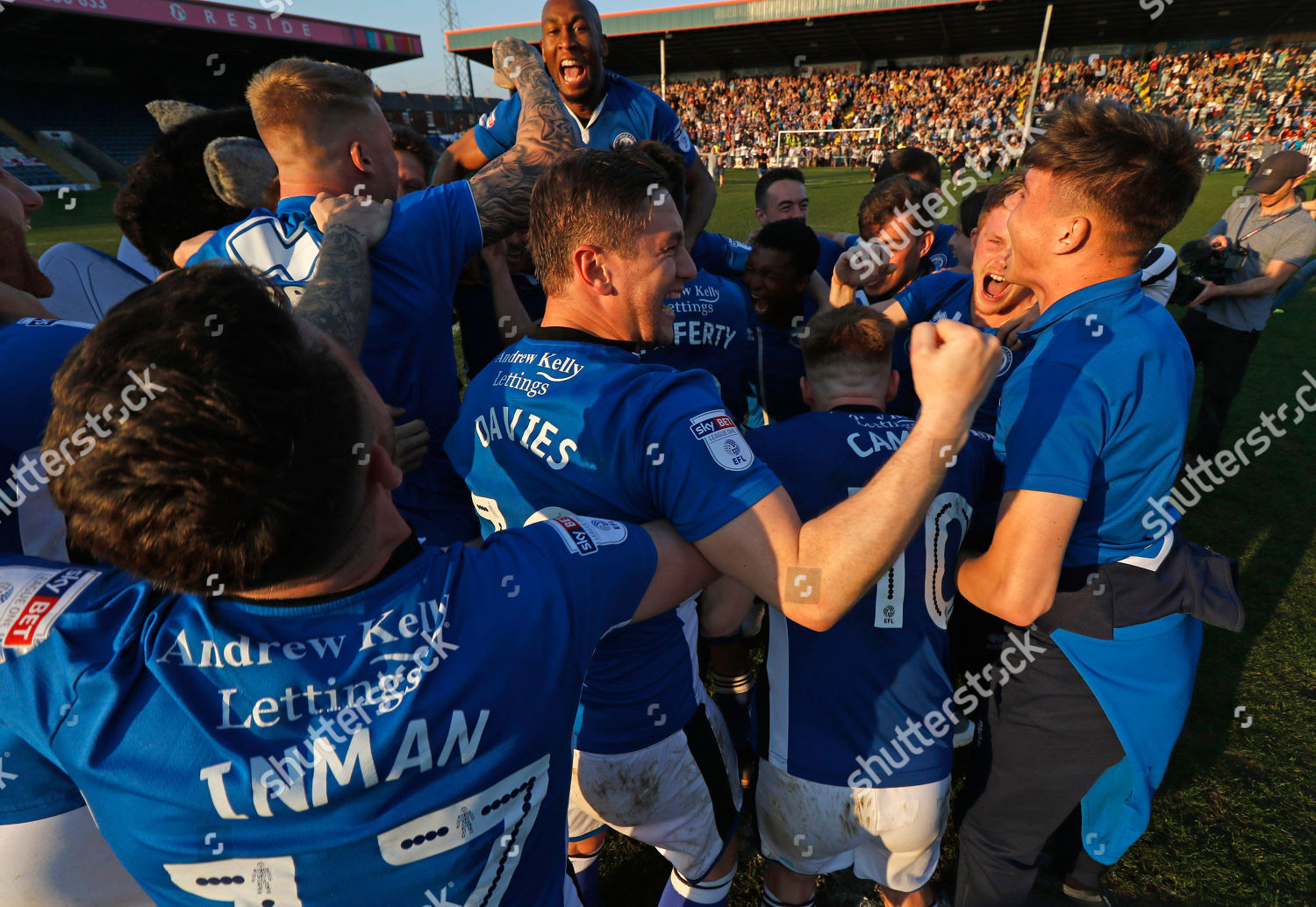 Happy Rochdale Players Celebrating Their Escape Editorial Stock Photo ...