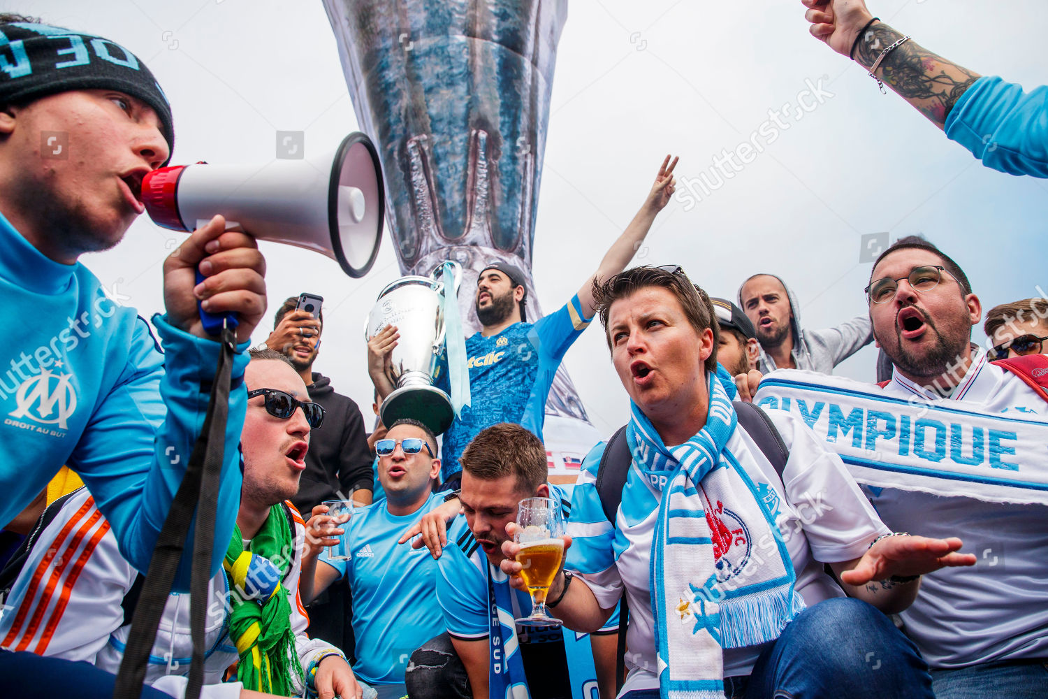 Olympique Marseille Fans Gather Bellecour Editorial Stock Photo - Stock Image Shutterstock