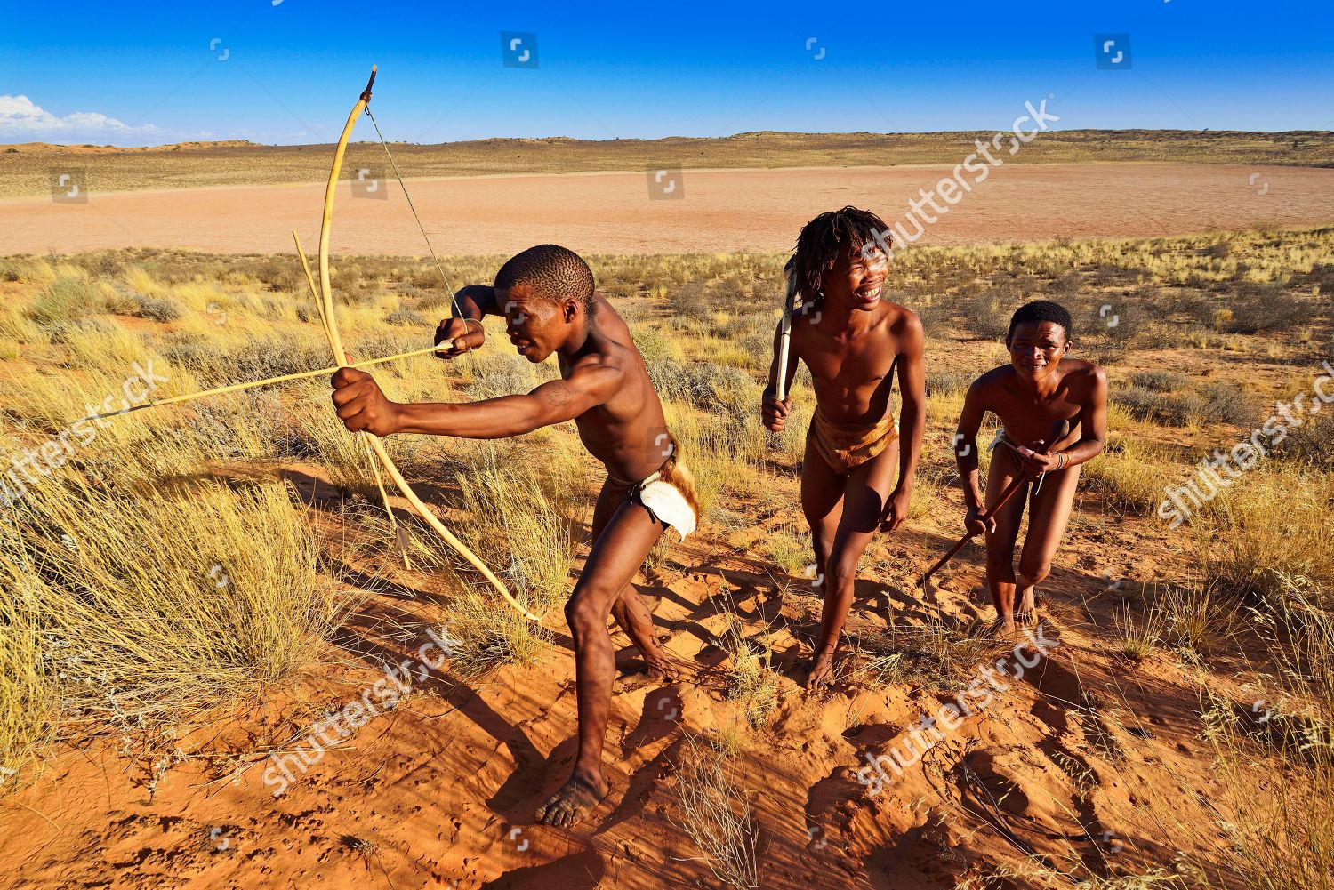 Model Released Bushman San People Hunting Editorial Stock Photo   Stock