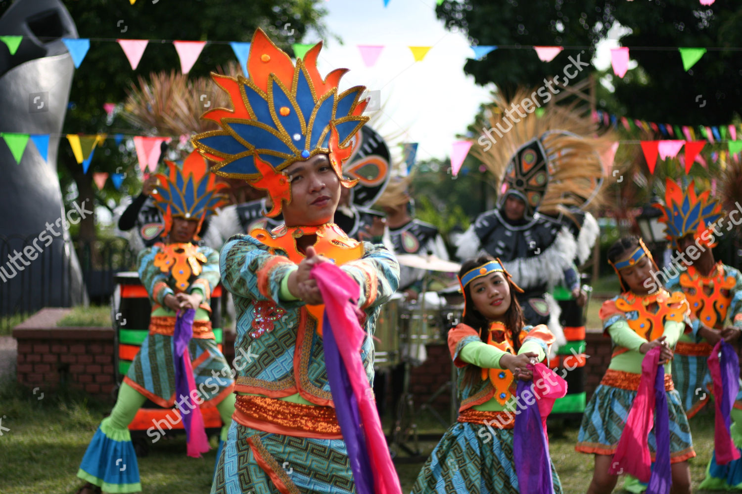 Dancers Perform Filipino Dances Wearing Native Costumes