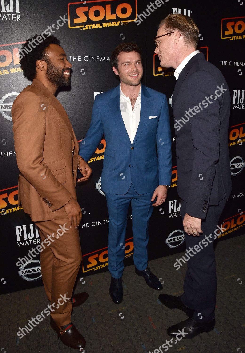 DONALD GLOVER ALDEN EHRENREICH PAUL BETTANY Editorial Stock Photo