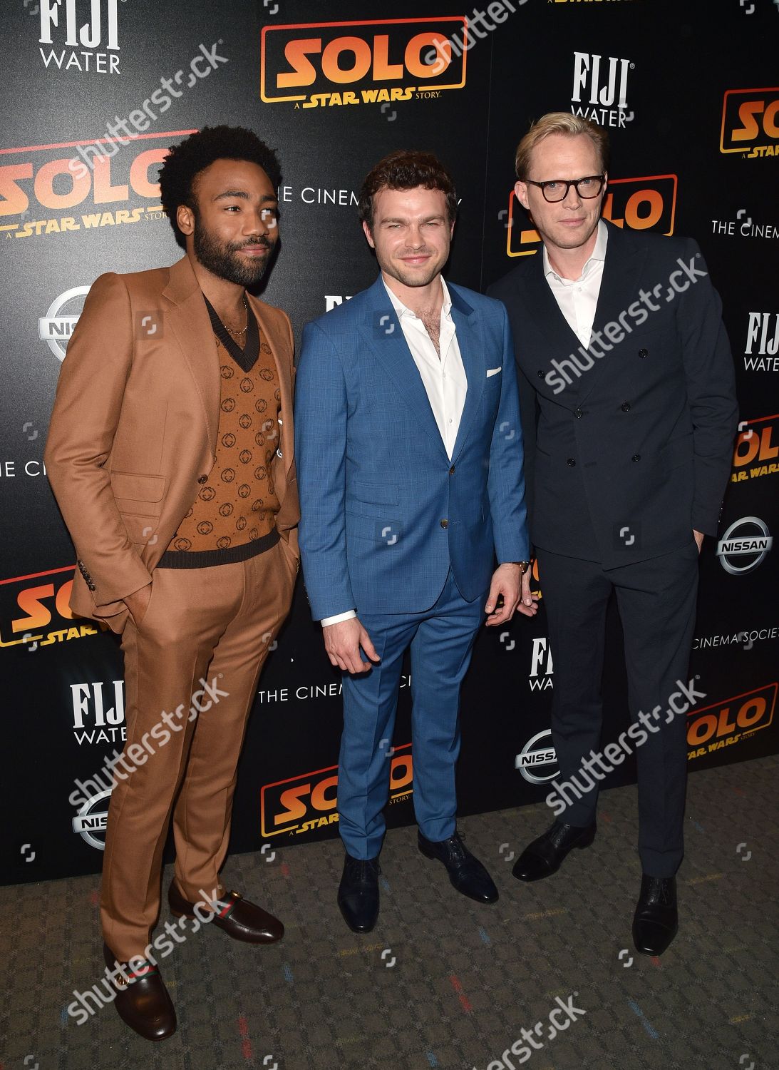 Donald Glover Alden Ehrenreich Paul Bettany Editorial Stock Photo
