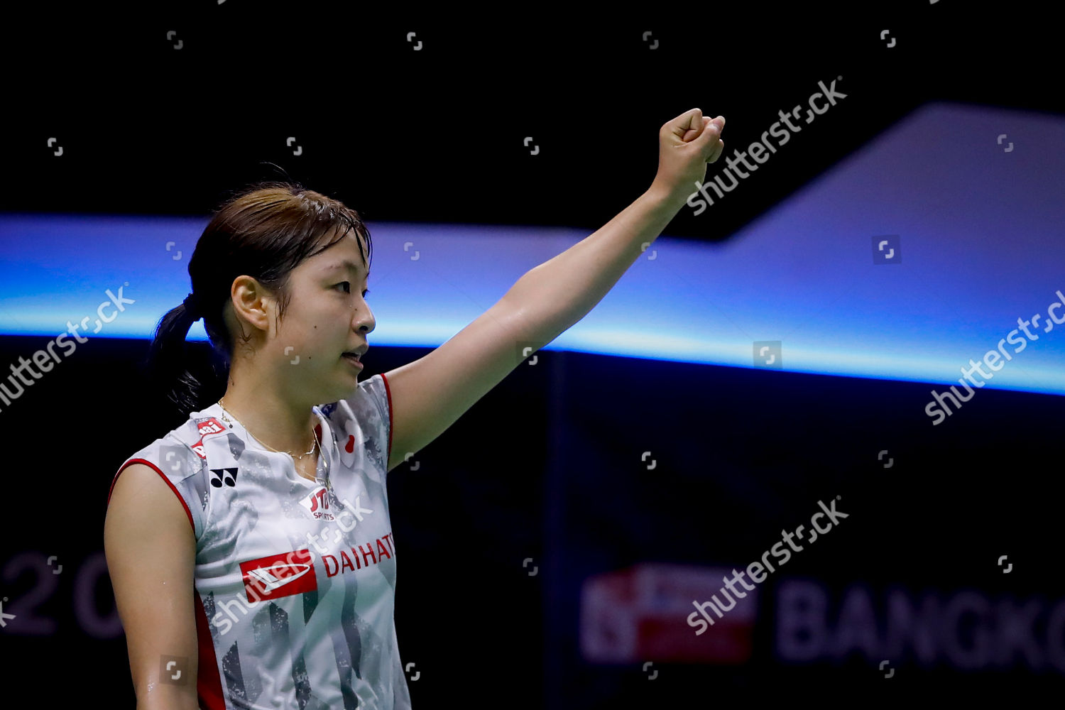 Nozomi Okuhara Japan reacts after defeating Lee Editorial Stock 