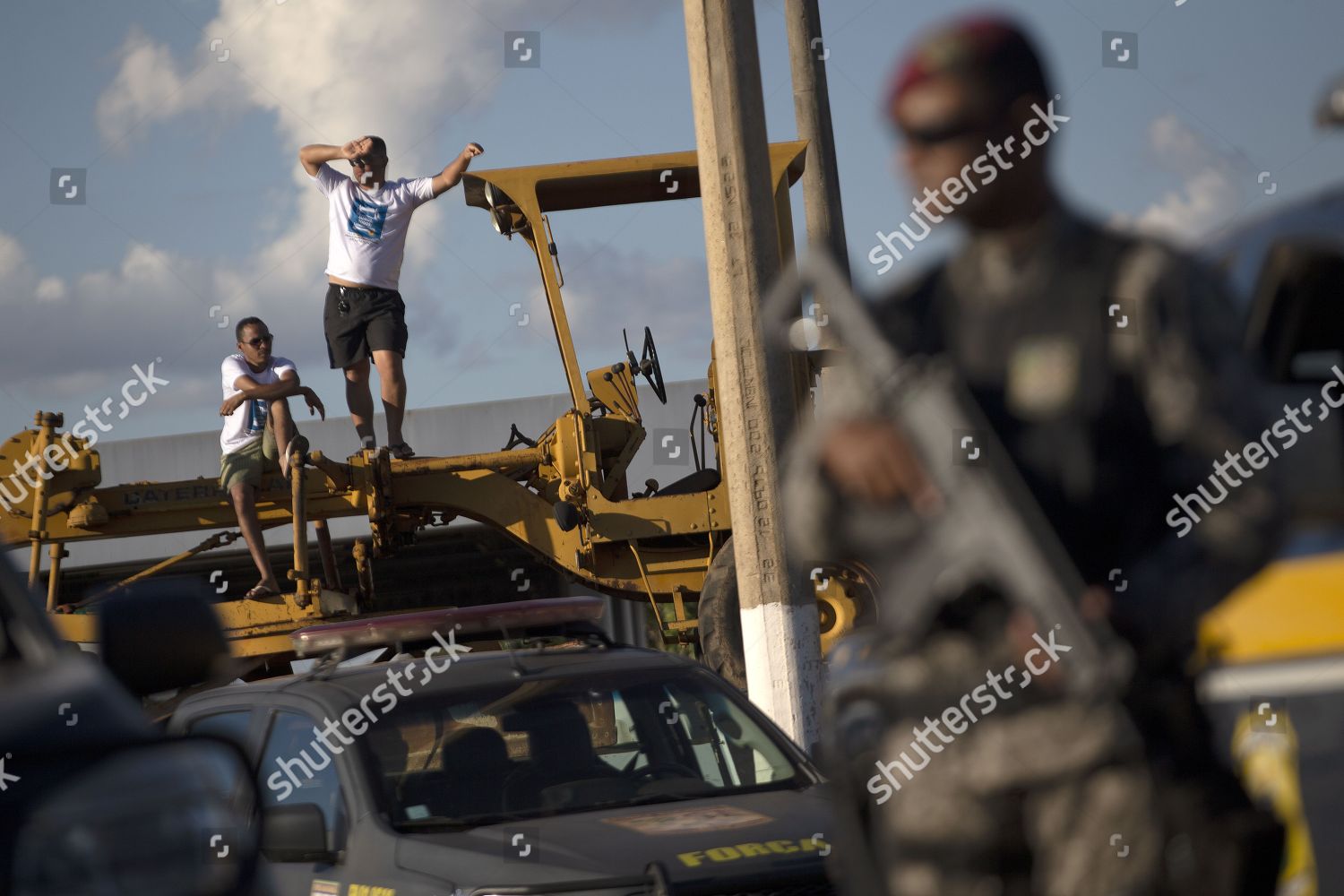 Brazilian Armed Forces Ask Truckers Unblock Editorial Stock Photo