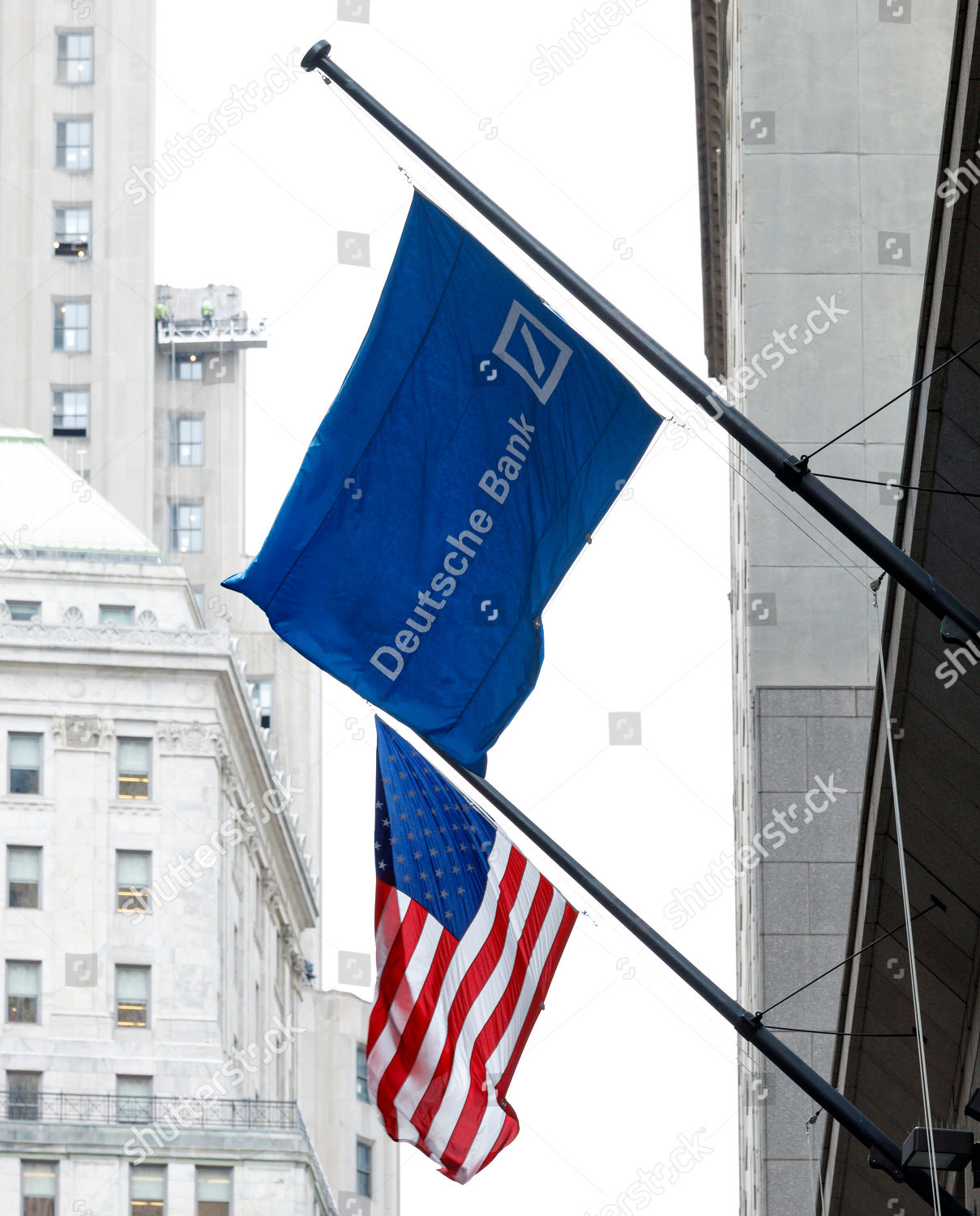 Flags Hang Front Deutsche Bank Offices On Editorial Stock Photo