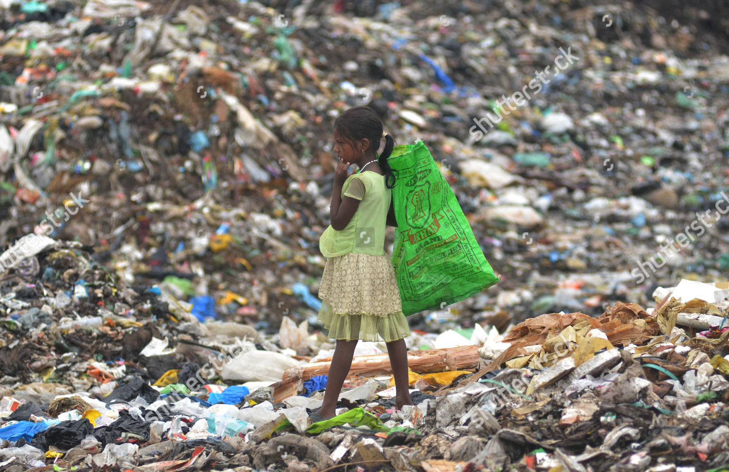 Indian Child Ragpicker Looks On Among Editorial Stock Photo Stock