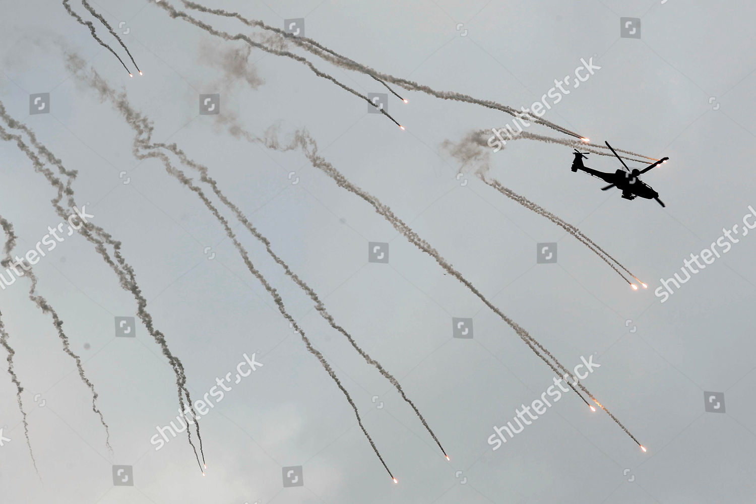 Taiwanese Ah64 Apache Helicopter Fires Flares Editorial Stock Photo ...