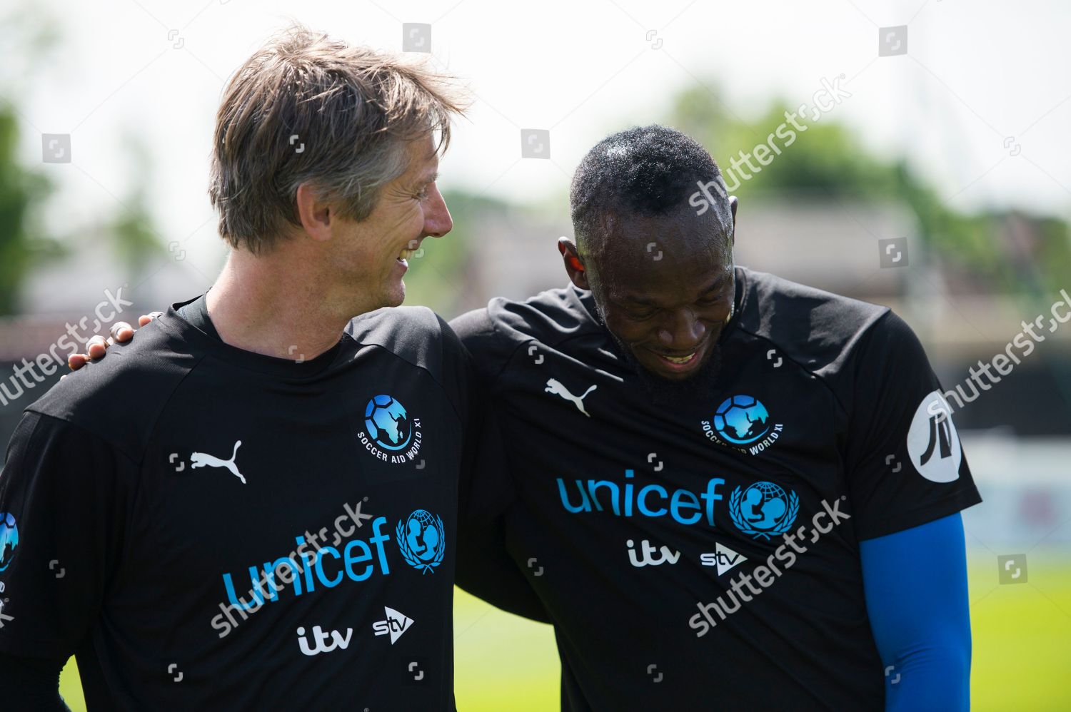 Edwin Van Der Sar Usian Bolt Editorial Stock Photo - Stock Image ...
