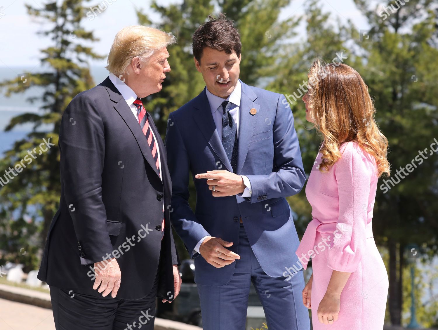 Donald Trump Justin Trudeau Sophie Gregoire Editorial Stock Photo