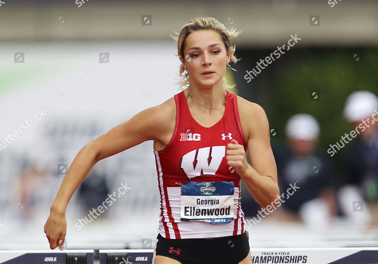 Georgia Ellenwood Wisconsin Competes 100 Meter Editorial Stock Photo