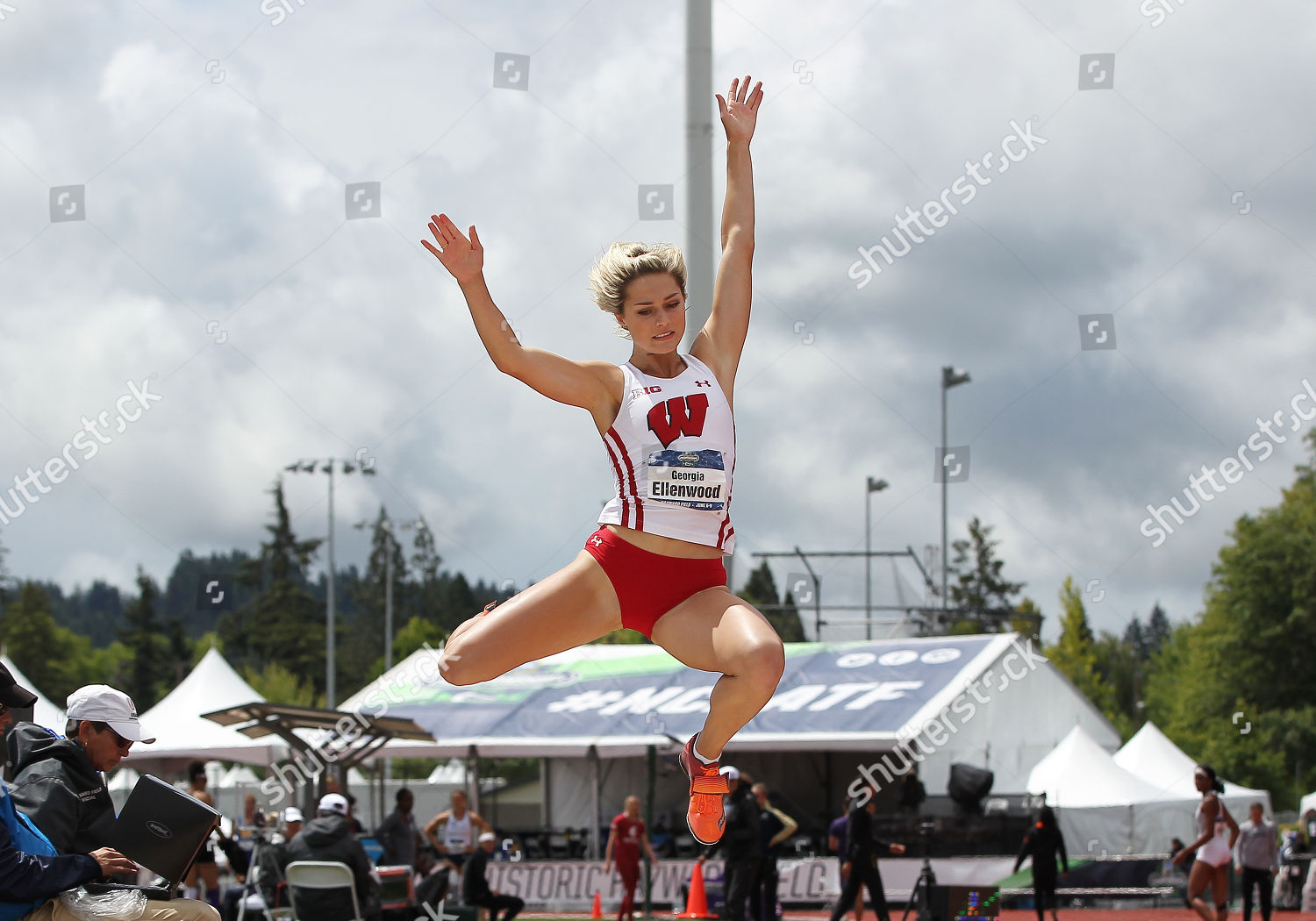 Georgia Ellenwood Wisconsin Competes Long Jump Editorial Stock Photo