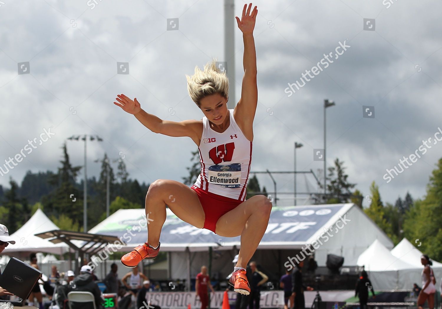 Georgia Ellenwood Wisconsin Competes Womens Heptathlon Editorial Stock