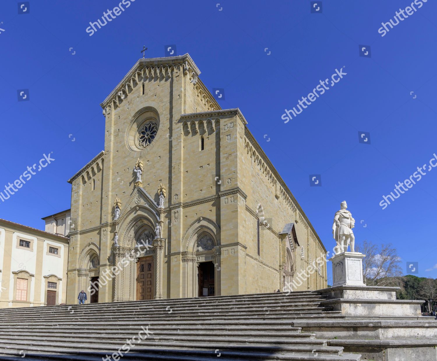 Main Entrance Arezzo Cathedral Cattedrale Dei Editorial Stock Photo ...