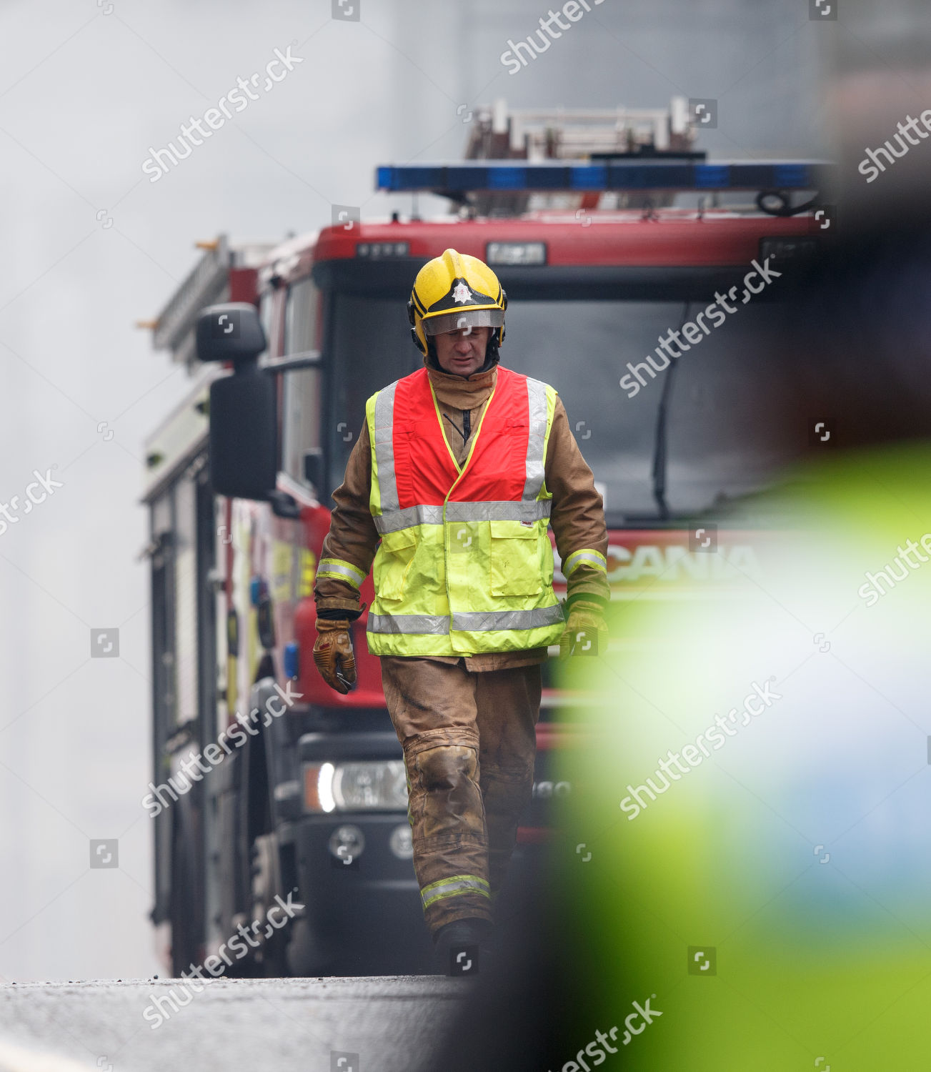 Firefighters Attending Scene Fire Glasgow School Art Editorial