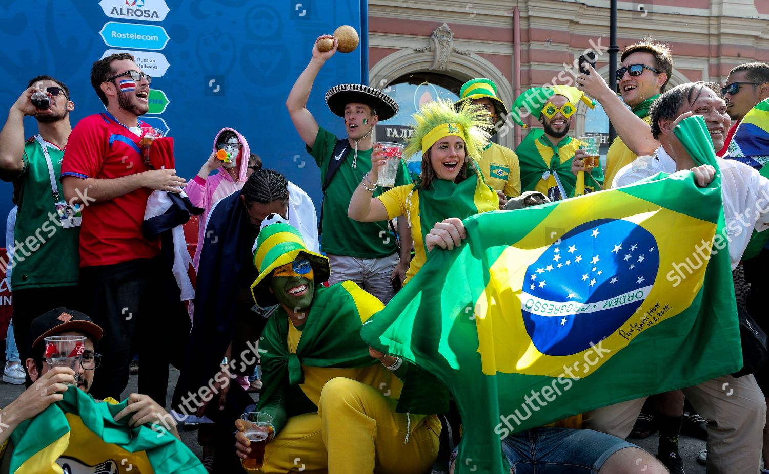 Soccer Fans Cheer Fan Fest Area Editorial Stock Photo Stock Image