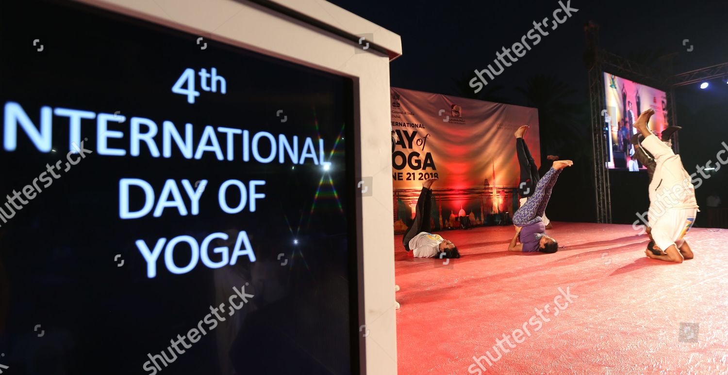 People Take Part Yoga Class During 4th Editorial Stock Photo