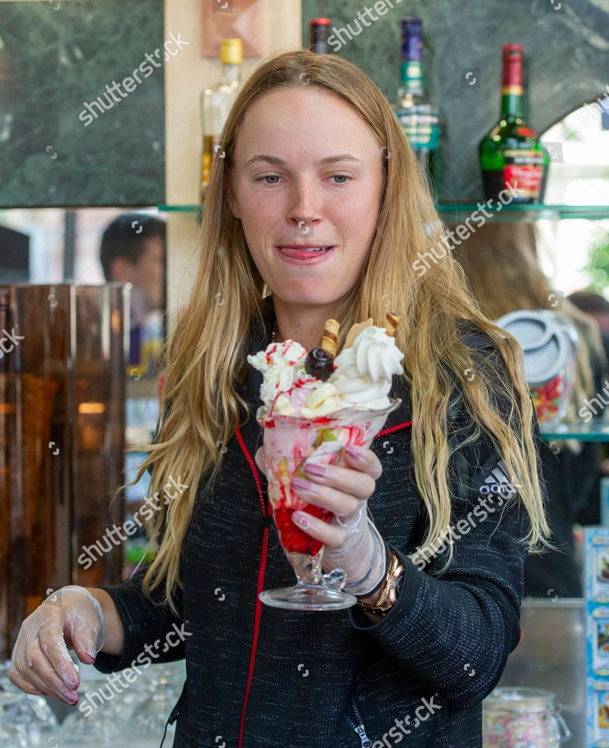 Caroline Wozniacki Denmark Enjoys Making Eating Editorial Stock Photo