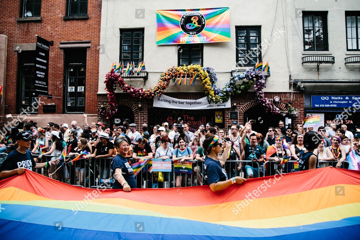 Giant Pride Flag Displayed By Marchers Editorial Stock Photo Stock