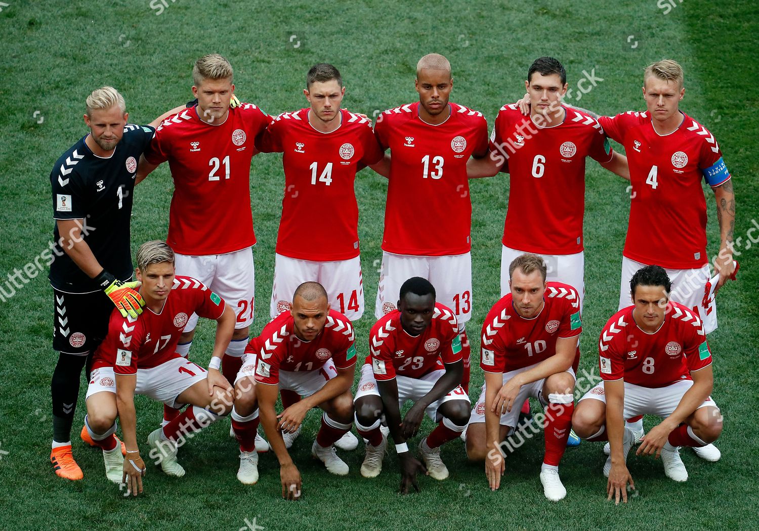 Denmarks Starting Eleven Poses Before Fifa Editorial Stock Photo ...