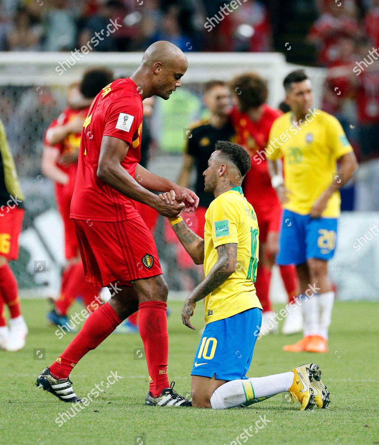 Neymar Brazil C Reacts Vincent Kompany Belgium Editorial Stock Photo Stock Image Shutterstock