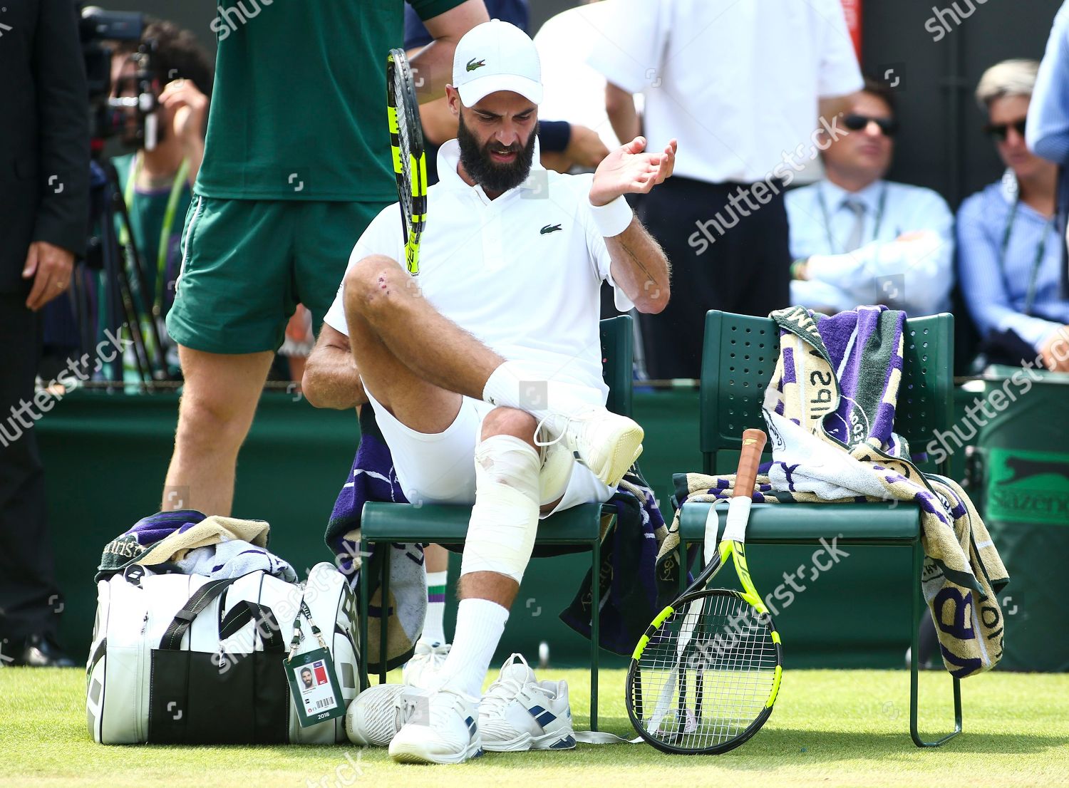 Benoit Paire Sits His Chair Between Games Editorial Stock