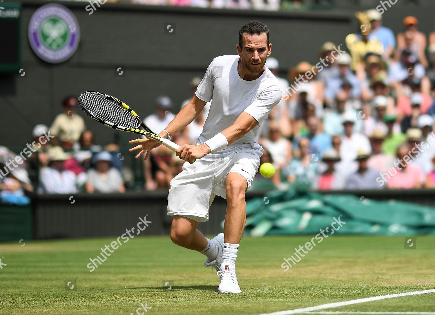 Adrian Mannarino During His Gentlemens Singles Editorial Stock Photo ...