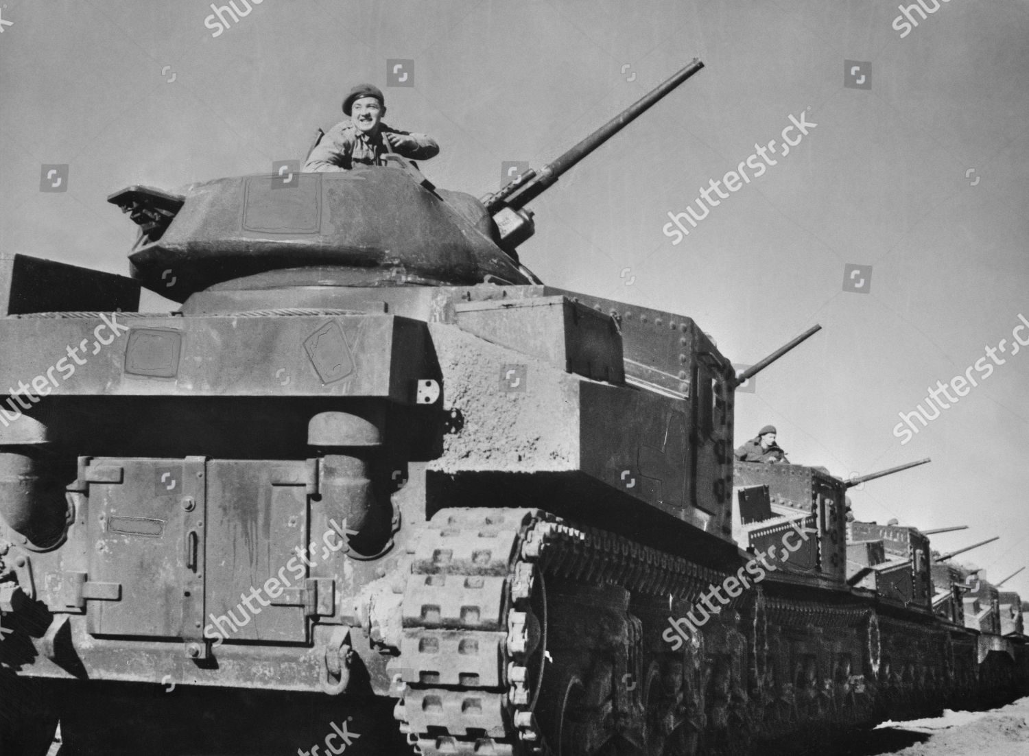 American Medium Tanks Anzac Crews Lined Editorial Stock Photo - Stock ...