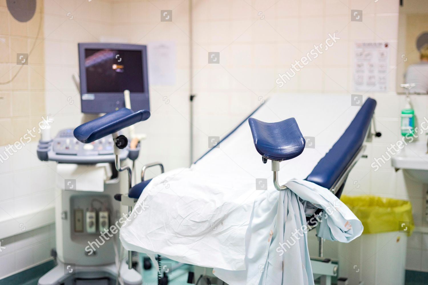 Navy Blue Gynecological Chair Ultrasound Monitor Editorial Stock Photo ...