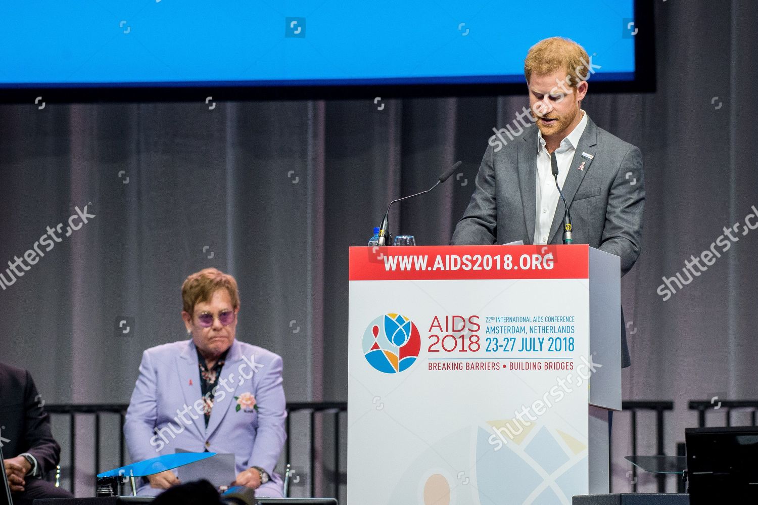 Sir Elton John Prince Harry Editorial Stock Photo - Stock Image