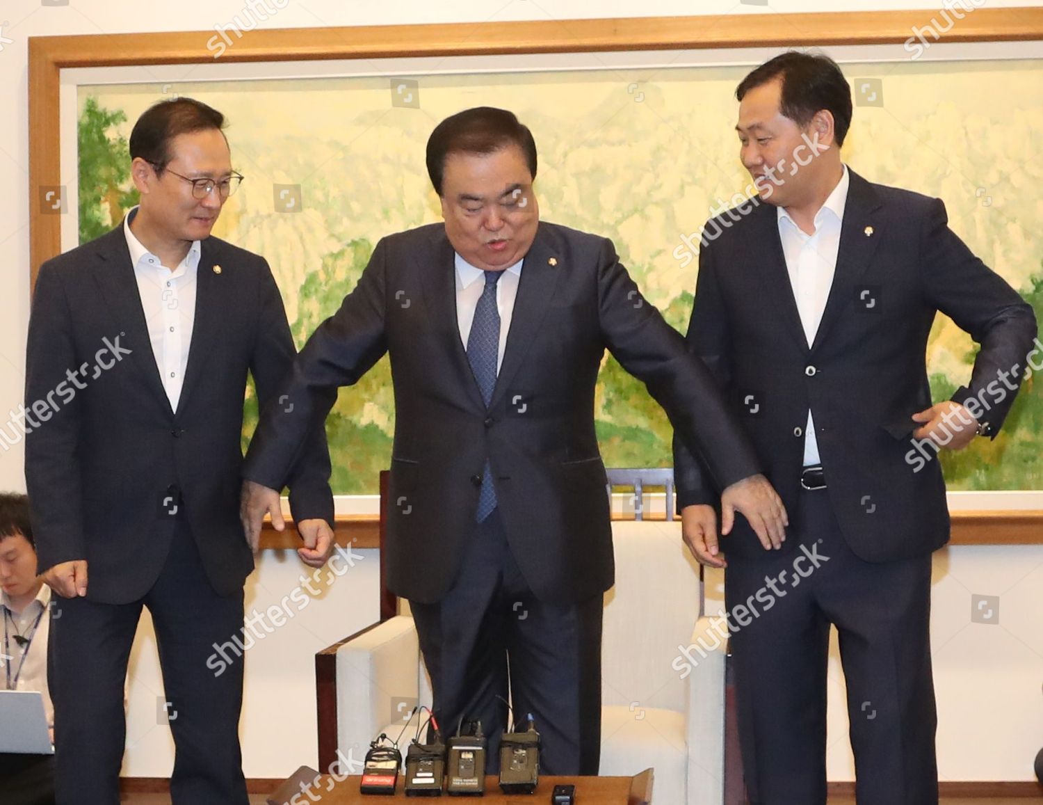 Parliament Speaker Moon Heesang C Reaches Out Editorial Stock