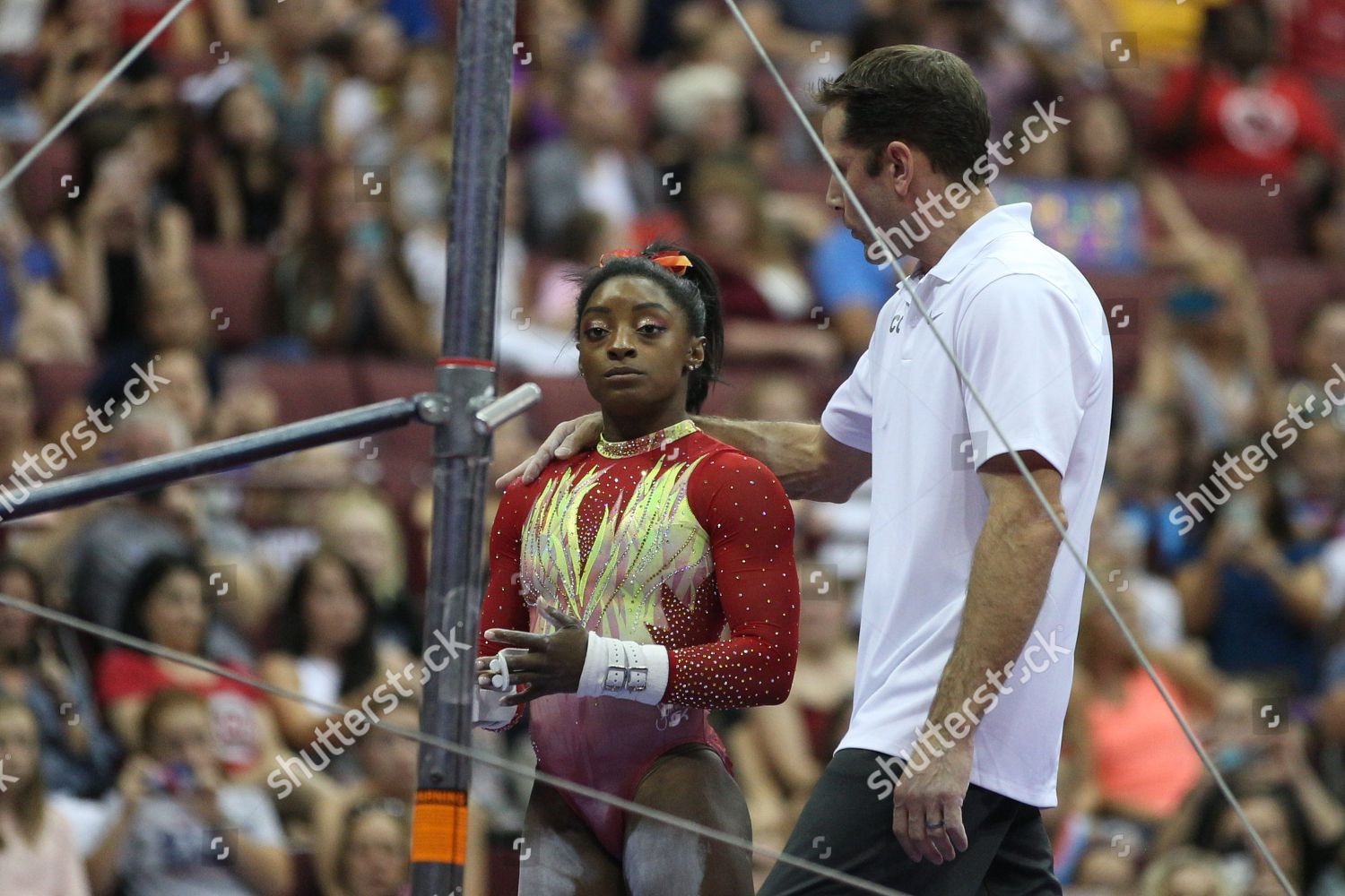 Gymnast Simone Biles Coach Laurent Landi Editorial Stock Photo Stock