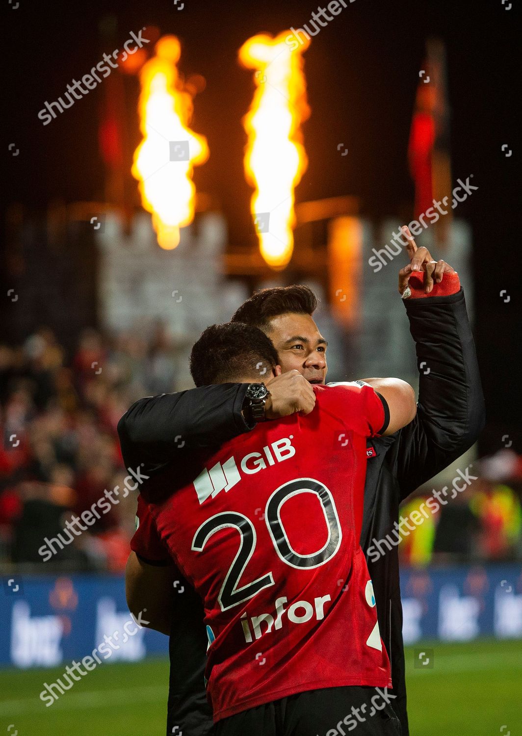 Jordan Taufua Crusaders Celebrates Final Whistle Editorial Stock Photo