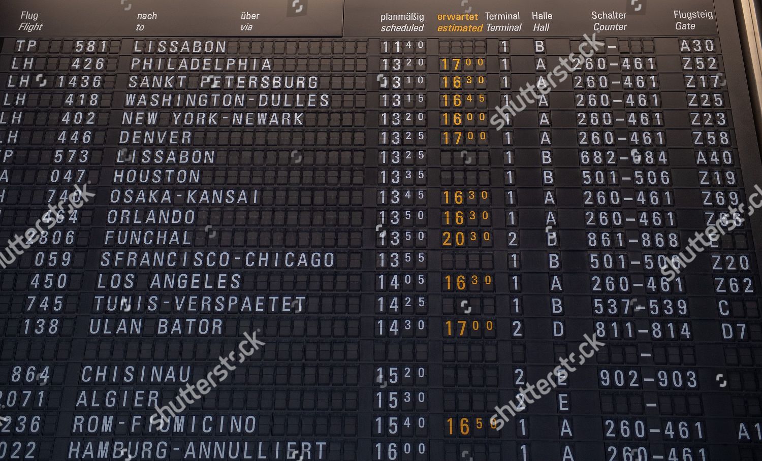 Delayed Flights Displayed On Display Board Terminal Editorial Stock Photo Stock Image Shutterstock