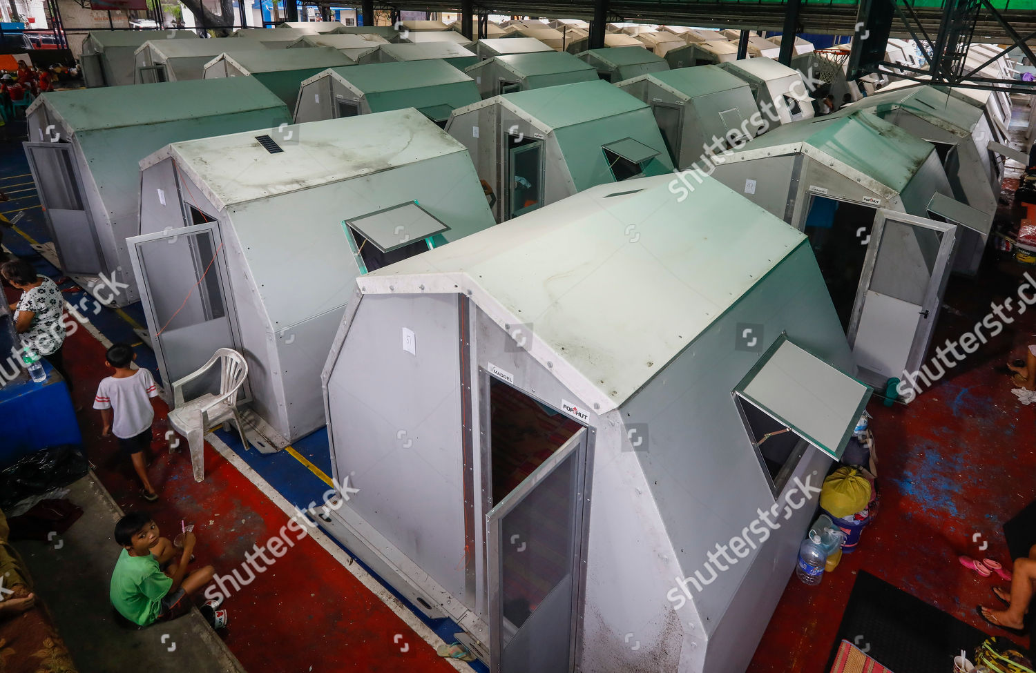 TEMPORARY SHELTERS CALLED 'POP HUTS' INSTALLED Editorial Stock Photo