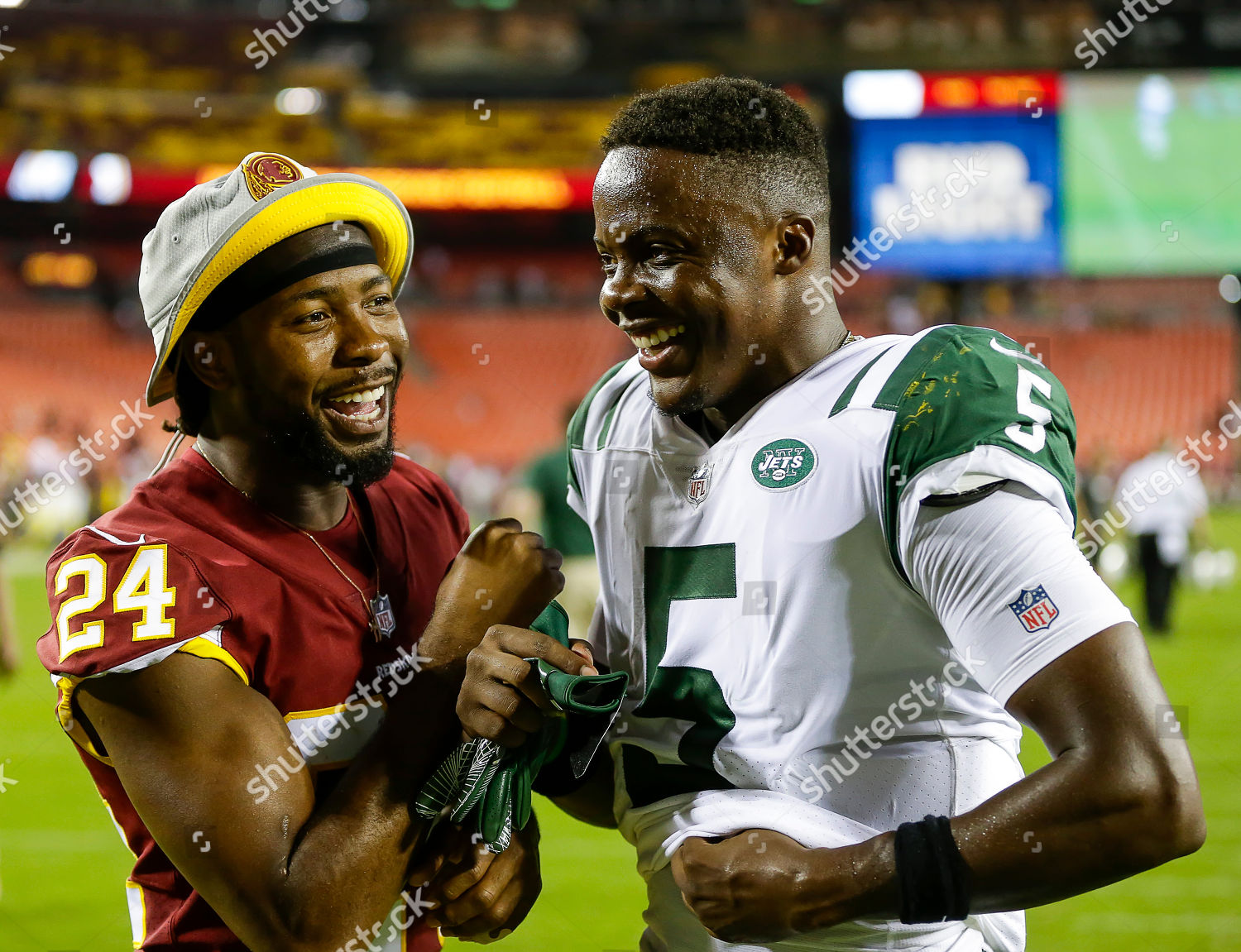 Landover, Maryland, USA. August 16, 2018: New York Jets QB #5