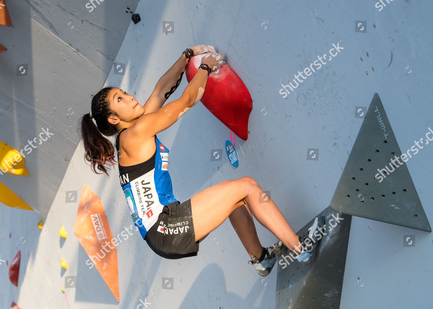 Miho Nonaka Japan climbs wall during 