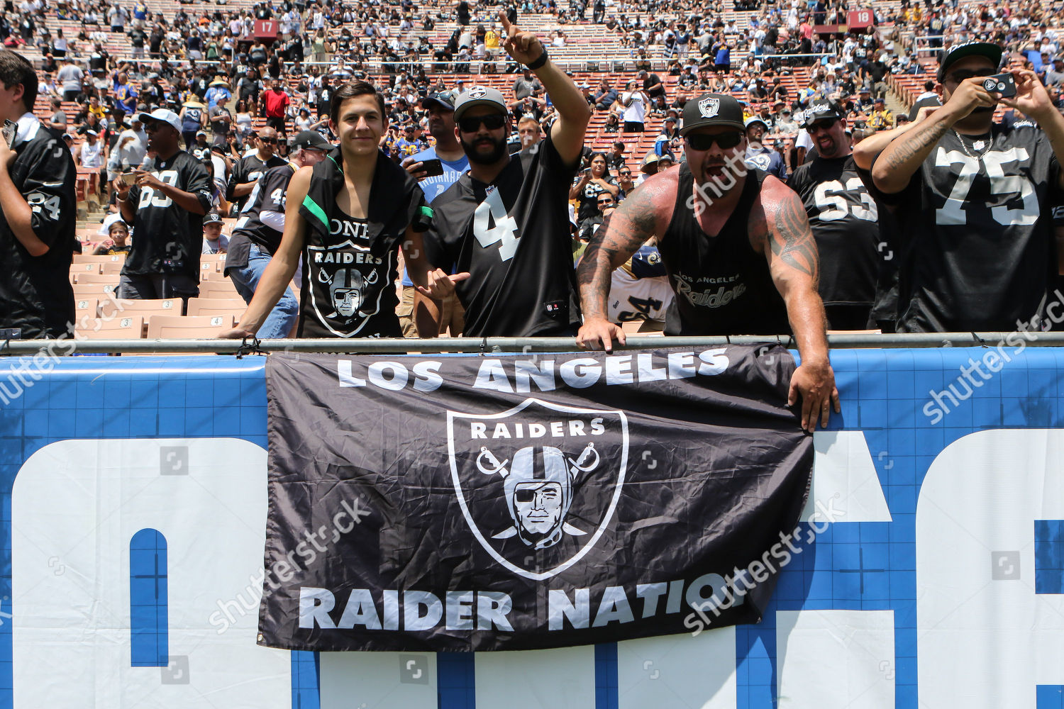 Los Angeles, USA. 18 August 2018. Oakland Raiders during the NFL Oakland Raiders  vs Los Angeles Rams at the Los Angeles Memorial Coliseum in Los Angeles, Ca  on August 18, 2018. Jevone