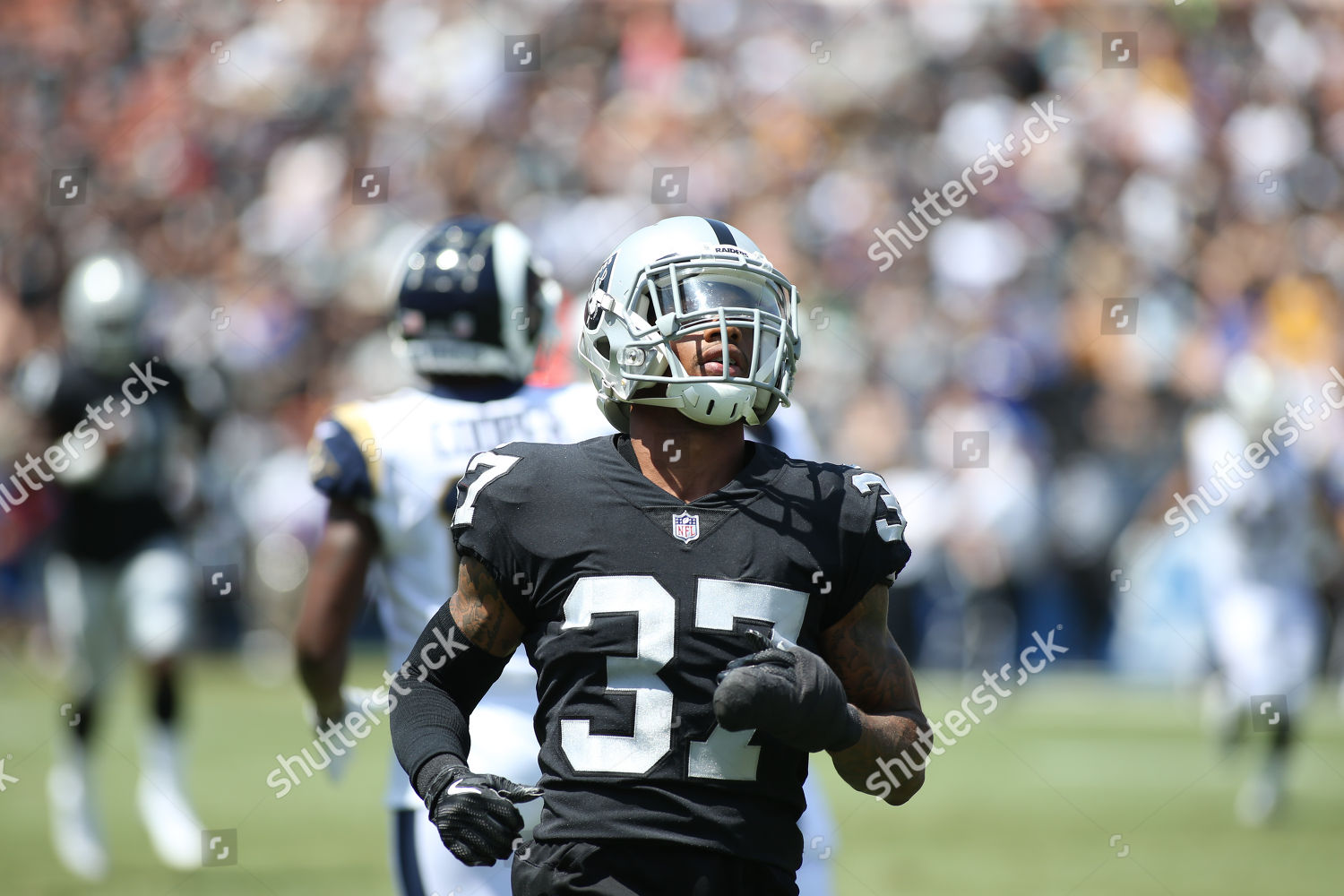 Los Angeles, USA. 18 August 2018. Oakland Raiders during the NFL Oakland Raiders  vs Los Angeles Rams at the Los Angeles Memorial Coliseum in Los Angeles, Ca  on August 18, 2018. Jevone