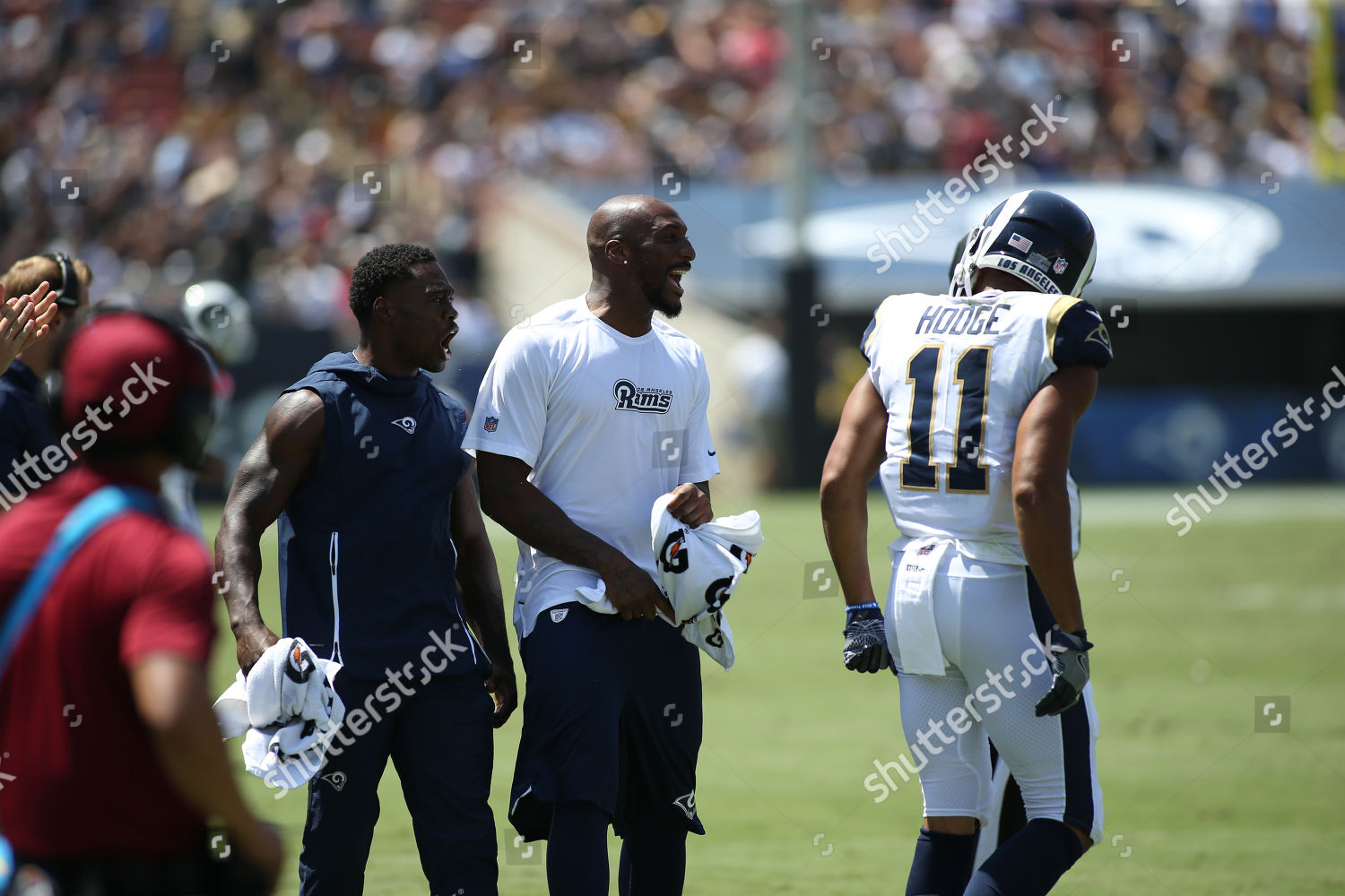 Los Angeles, USA. 18 August 2018. Oakland Raiders during the NFL Oakland Raiders  vs Los Angeles Rams at the Los Angeles Memorial Coliseum in Los Angeles, Ca  on August 18, 2018. Jevone