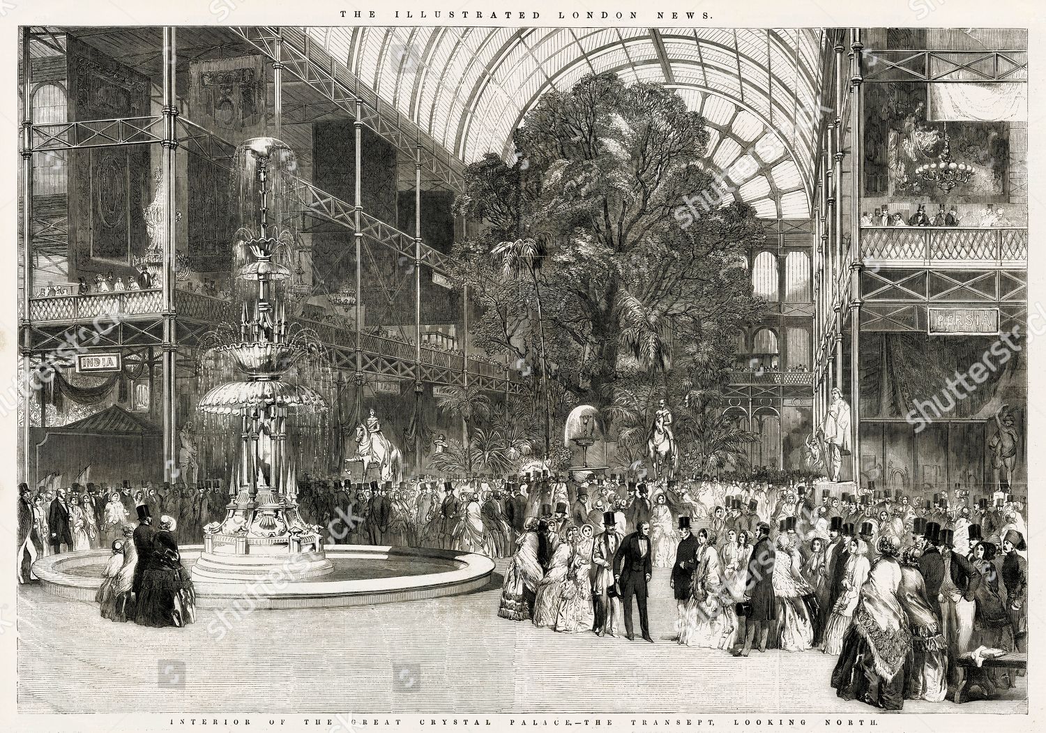 Great Exhibition Crystal Palace Interior Transept Editorial Stock Photo ...