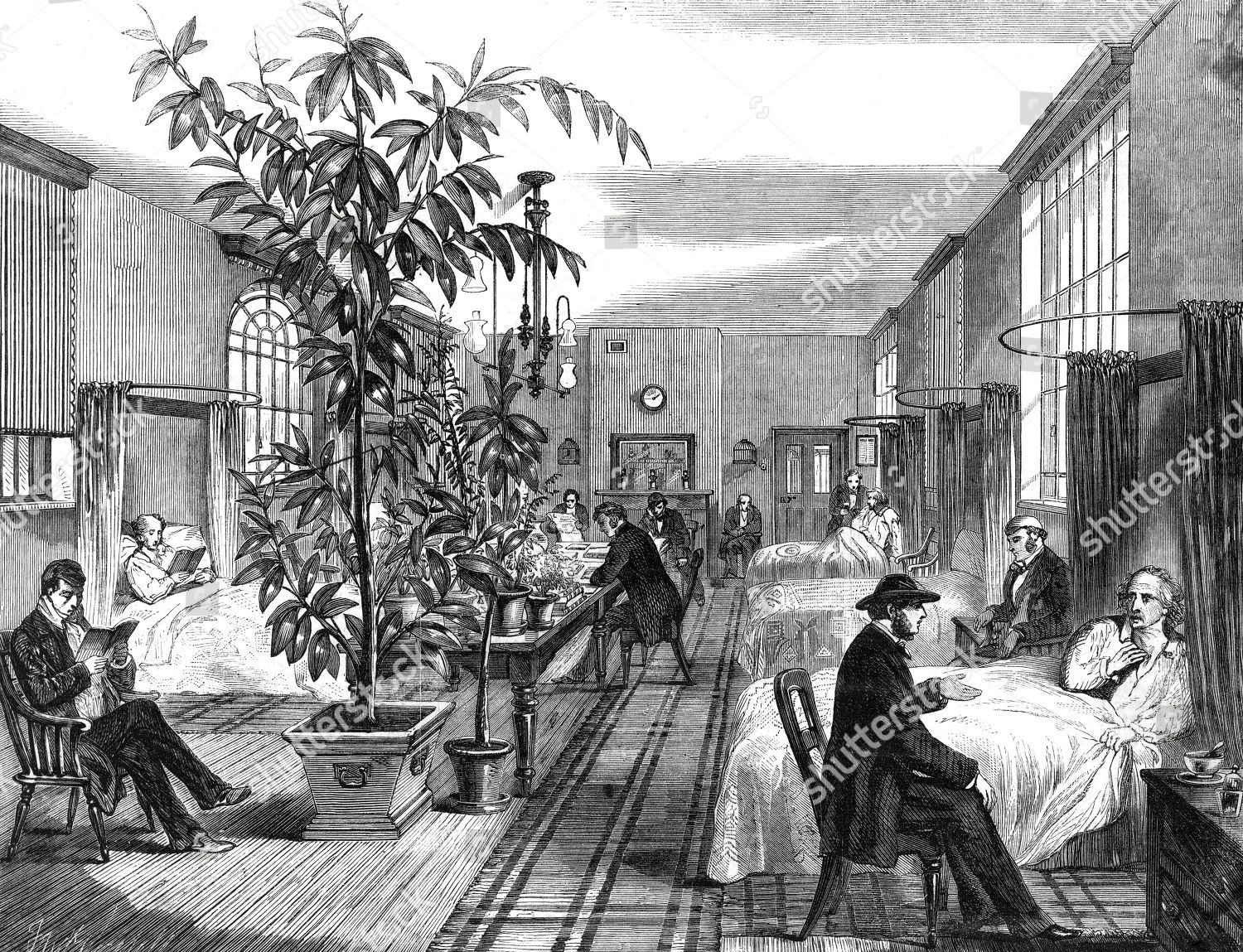 Mens Ward Bethlehem Hospital 1861 Several Editorial Stock Photo - Stock 