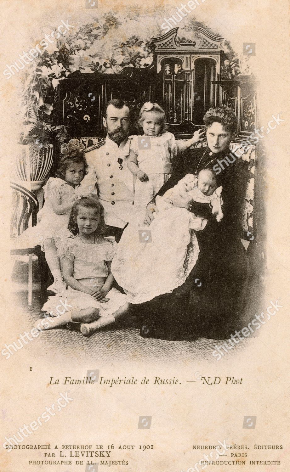 1901 RUSSIAN CZAR NICHOLAS II & FAMILY Photo 132- L 