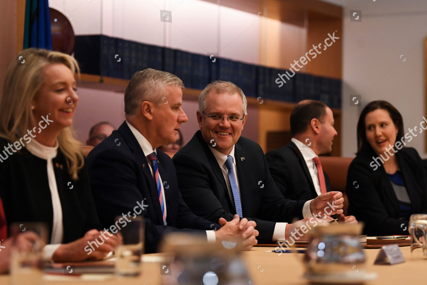 Australian Prime Minister Scott Morrison C speaks Editorial Stock - Stock Image | Shutterstock